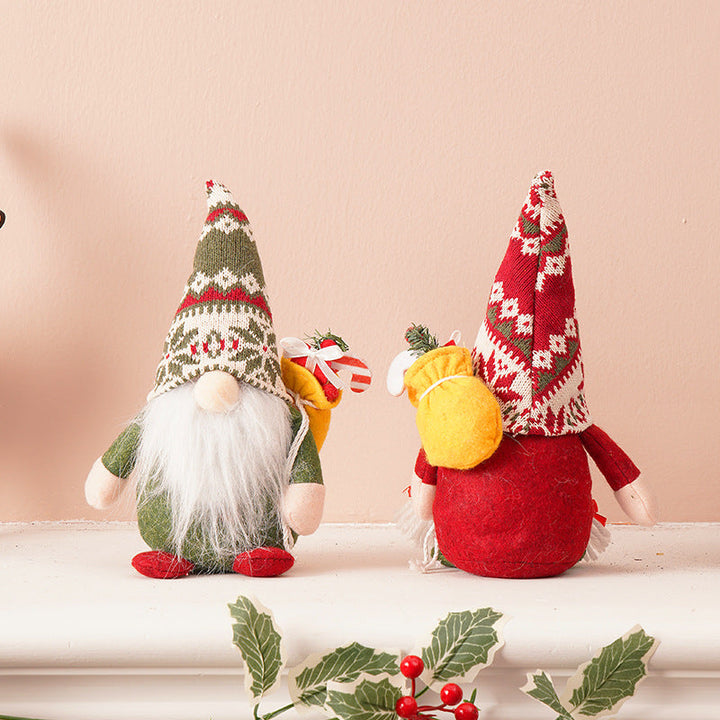 Faceless Gnome Christmas Decor - Cozy Knitted Hat Doll