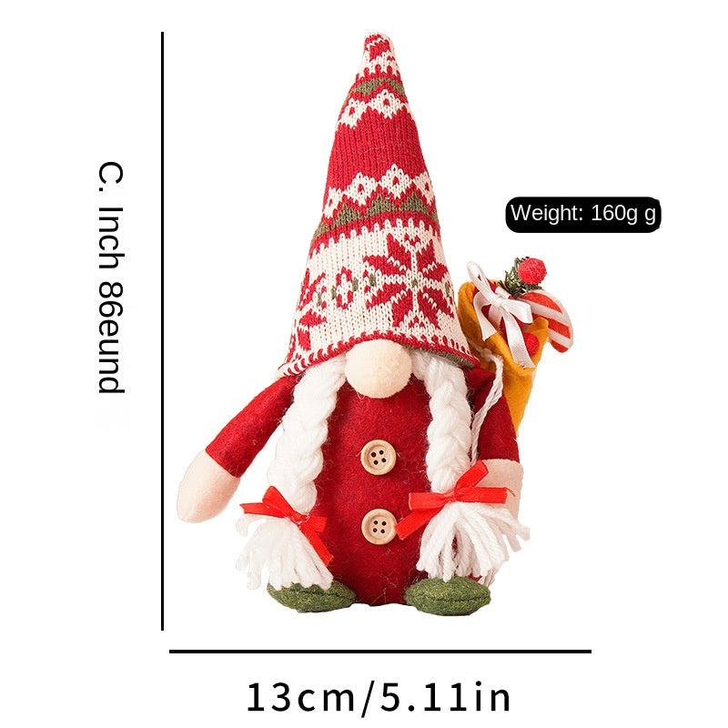 Faceless Gnome Christmas Decor - Cozy Knitted Hat Doll
