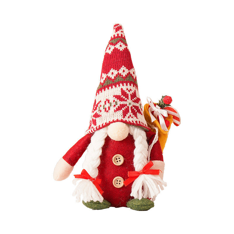Faceless Gnome Christmas Decor - Cozy Knitted Hat Doll