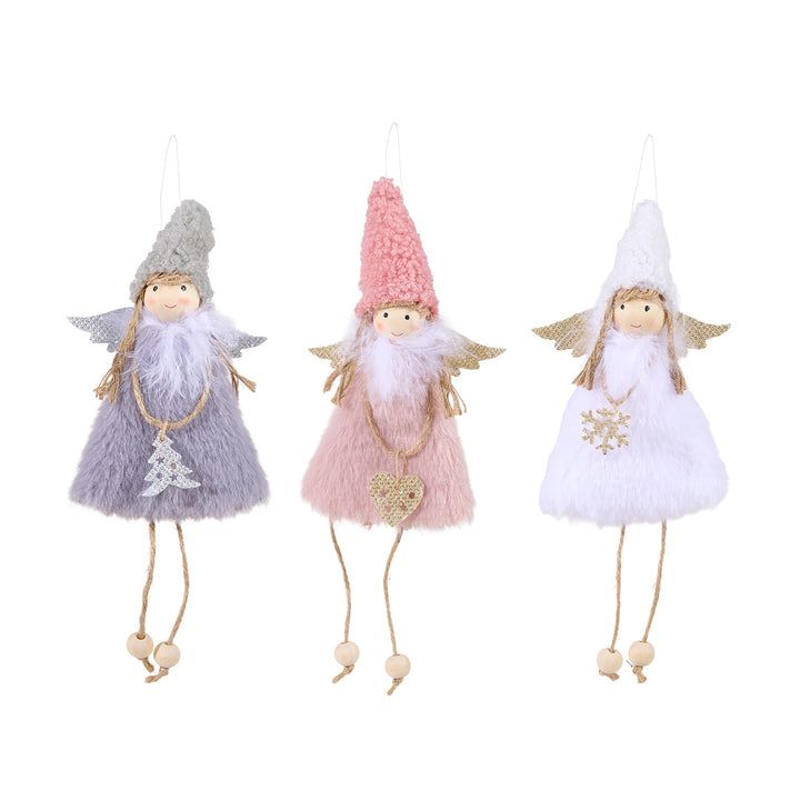 Christmas Angel Ornaments Set of 3 Pastel Tree Decor