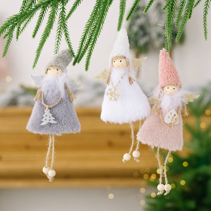Christmas Angel Ornaments Set of 3 Pastel Tree Decor