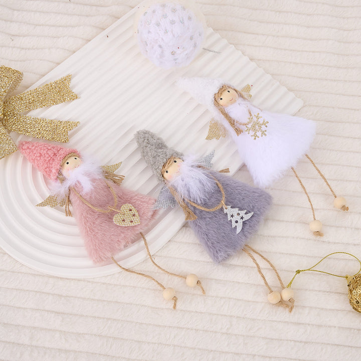 Christmas Angel Ornaments Set of 3 Pastel Tree Decor