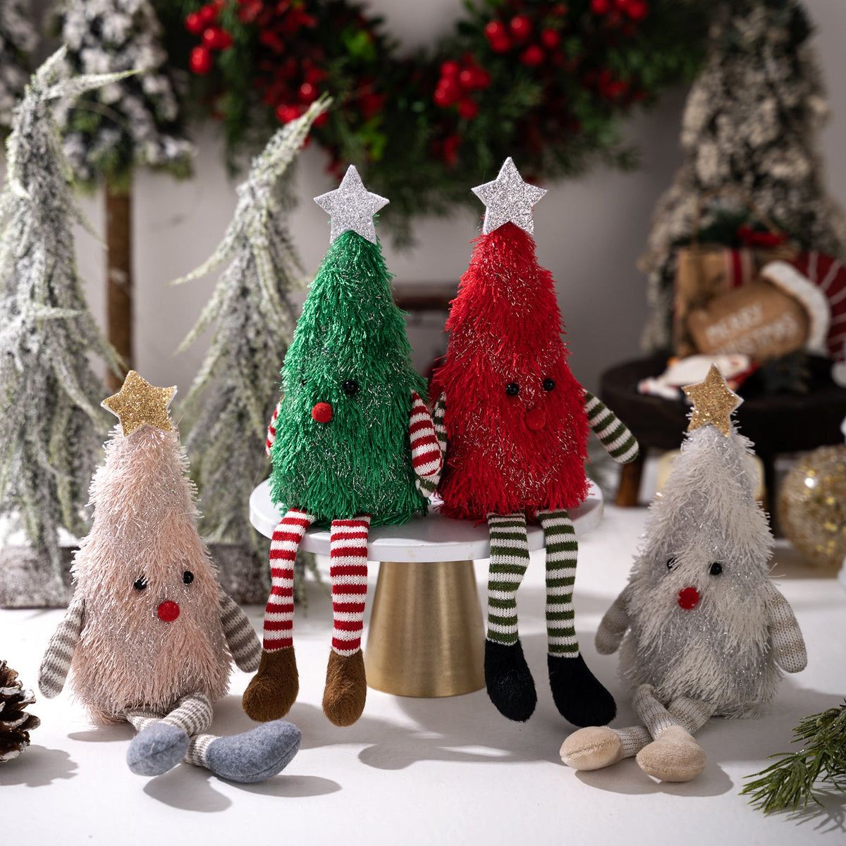 Plush Christmas Tree Doll Decoration for Cozy Holiday