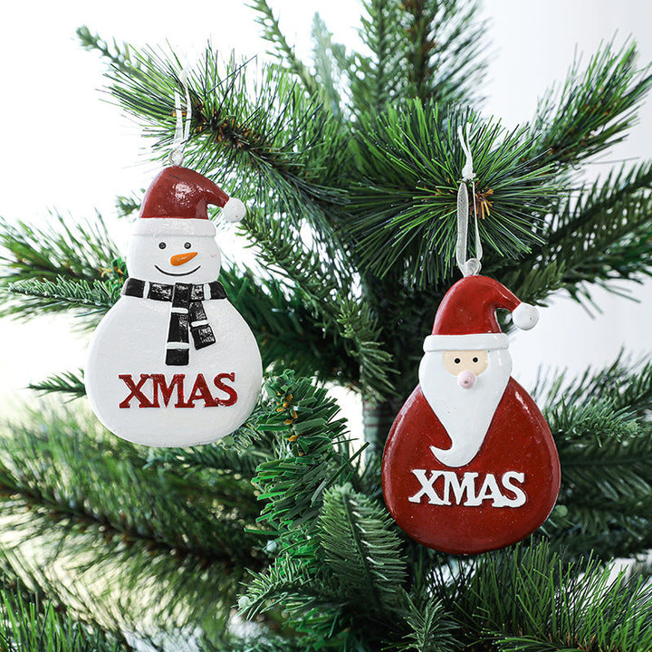 Christmas Tree Ornaments, Santa Snowman Reindeer