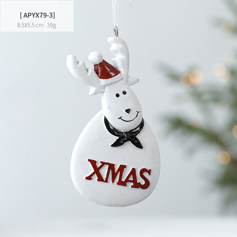 Christmas Tree Ornaments, Santa Snowman Reindeer