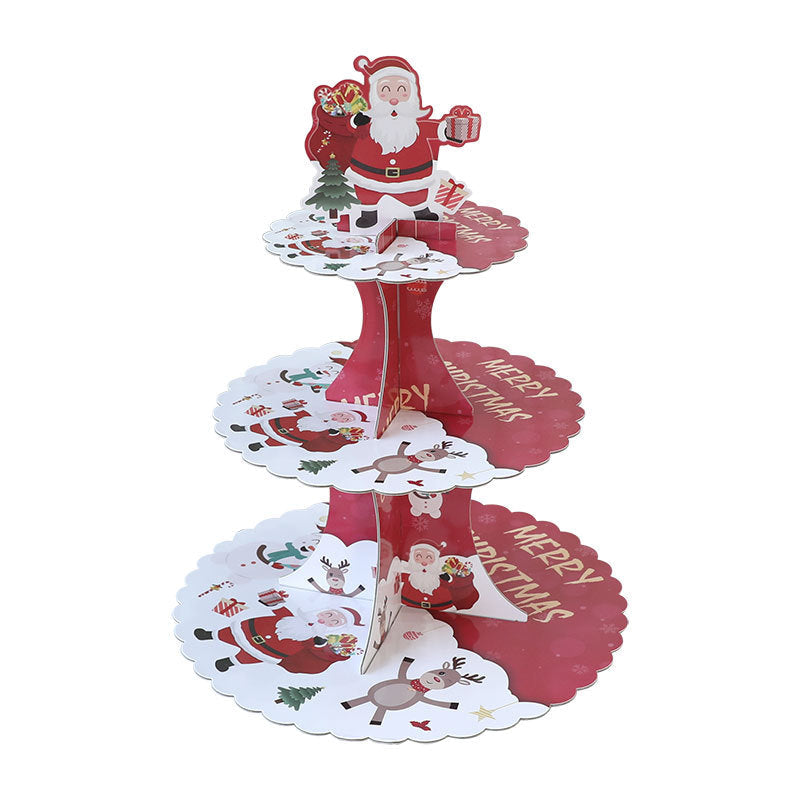Three-Tier Christmas Cake Stand Dessert Table Display