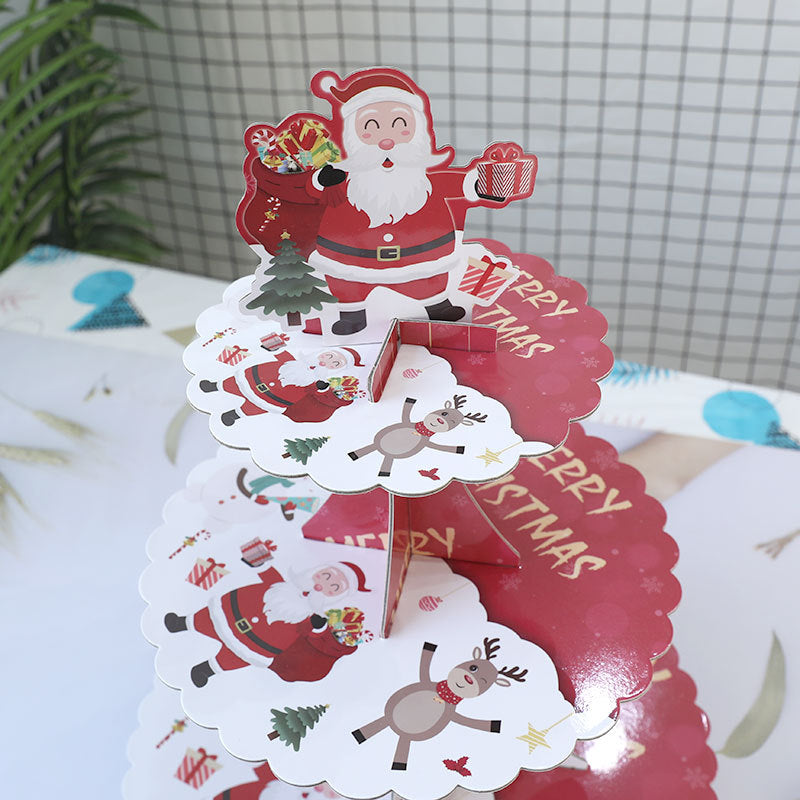 Three-Tier Christmas Cake Stand Dessert Table Display