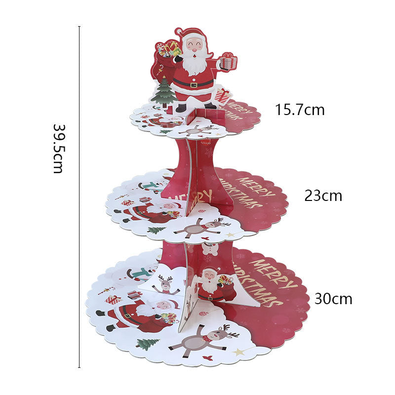 Three-Tier Christmas Cake Stand Dessert Table Display
