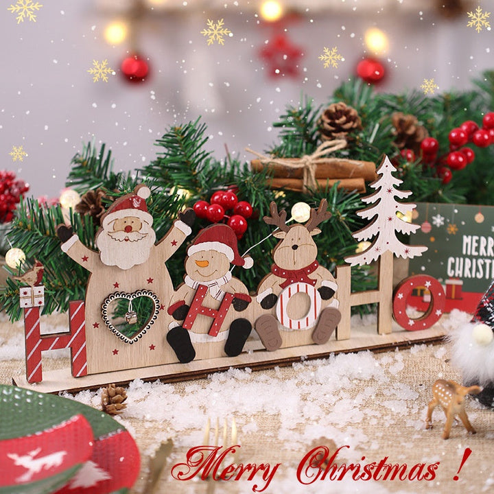 Wooden Christmas Decorations for Festive Tabletop Displays