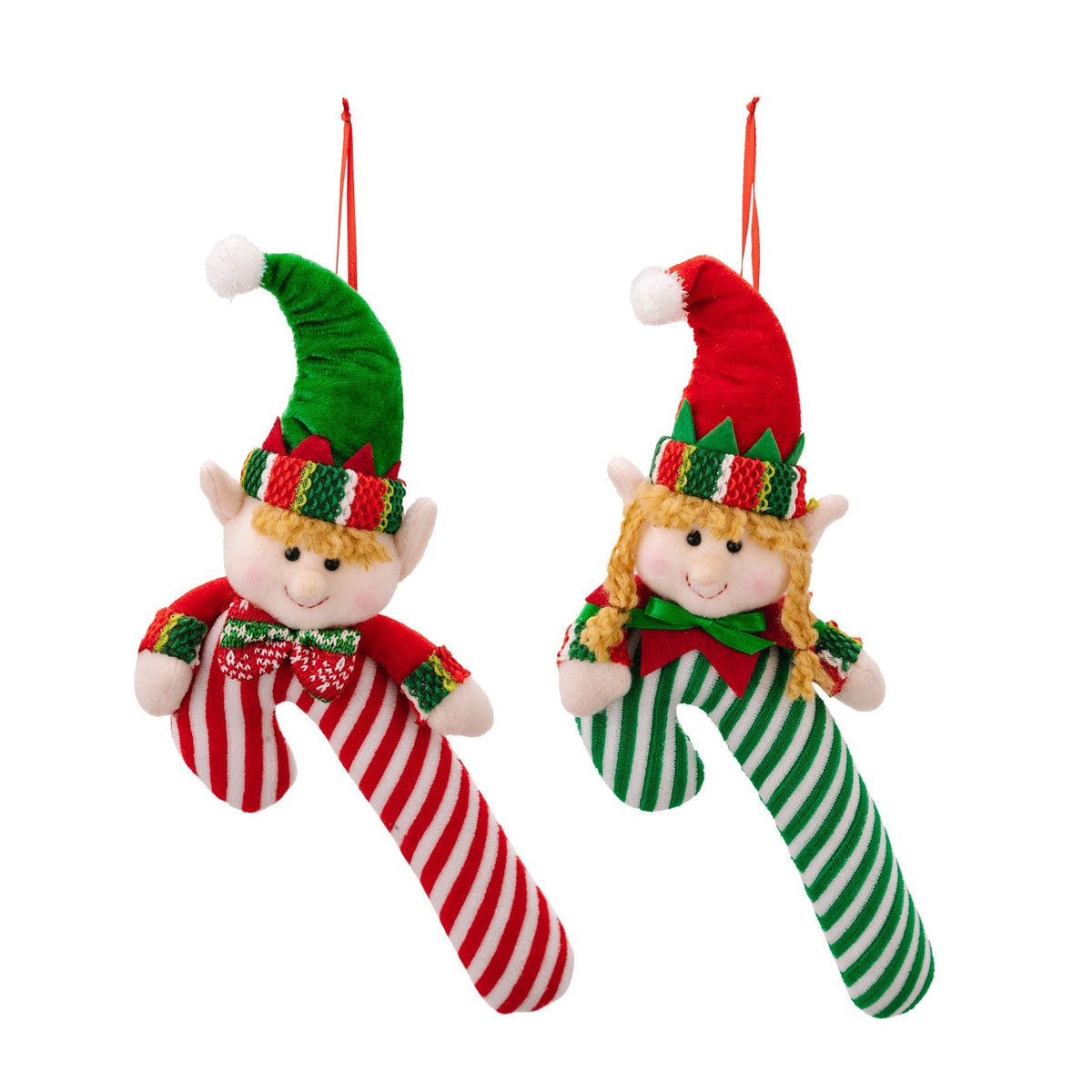Christmas Elf Candy Cane Ornament for Festive Tree Decor