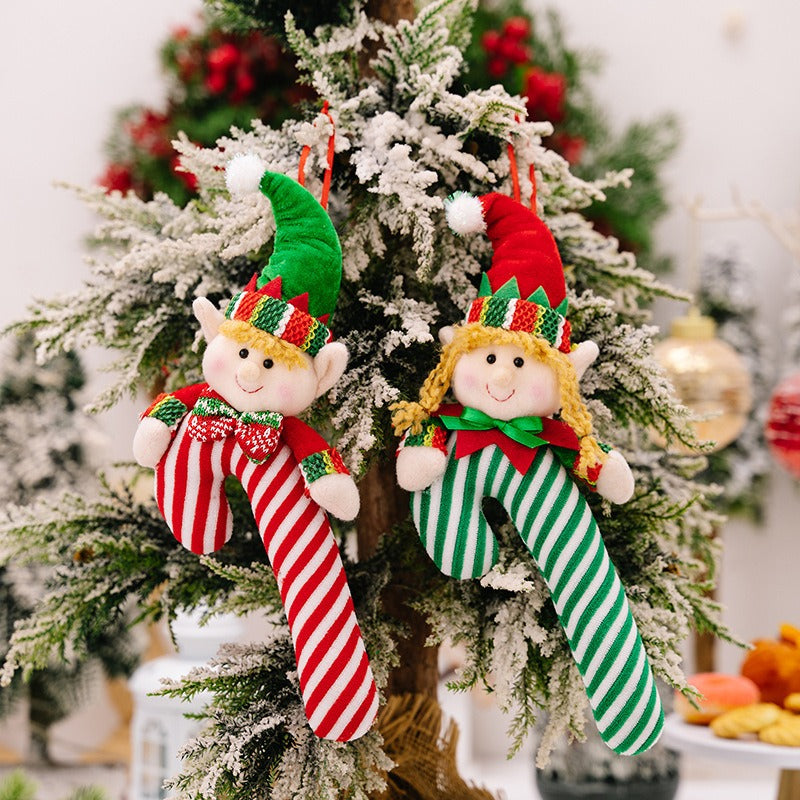 Christmas Elf Candy Cane Ornament for Festive Tree Decor