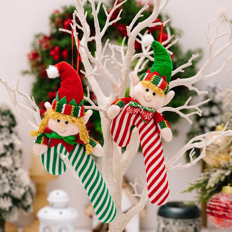 Christmas Elf Candy Cane Ornament for Festive Tree Decor