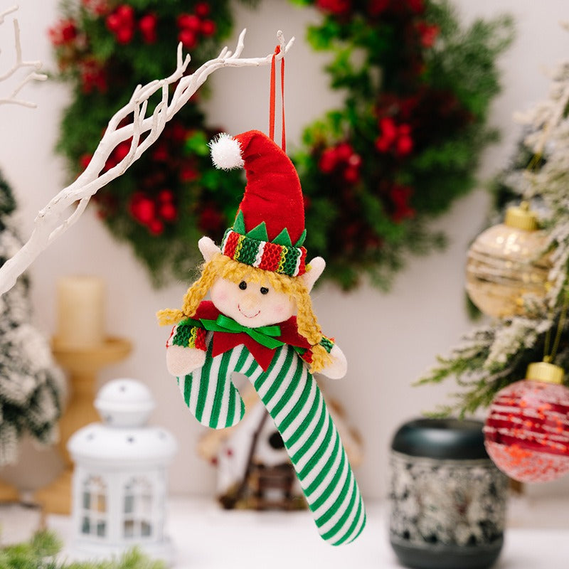 Christmas Elf Candy Cane Ornament for Festive Tree Decor