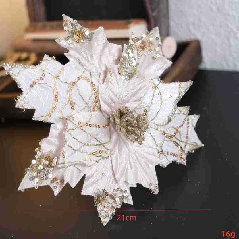 Embroidered Sequin Christmas Flowers for Elegant Decor