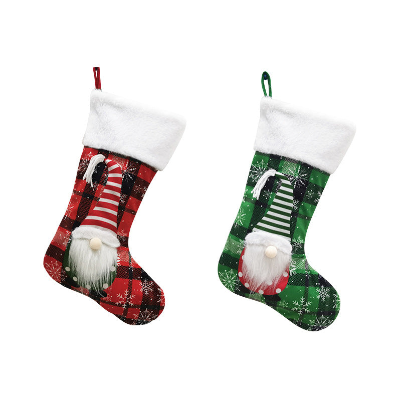 Christmas Stockings, Large Roomy 3D Gnome Mantel Decor