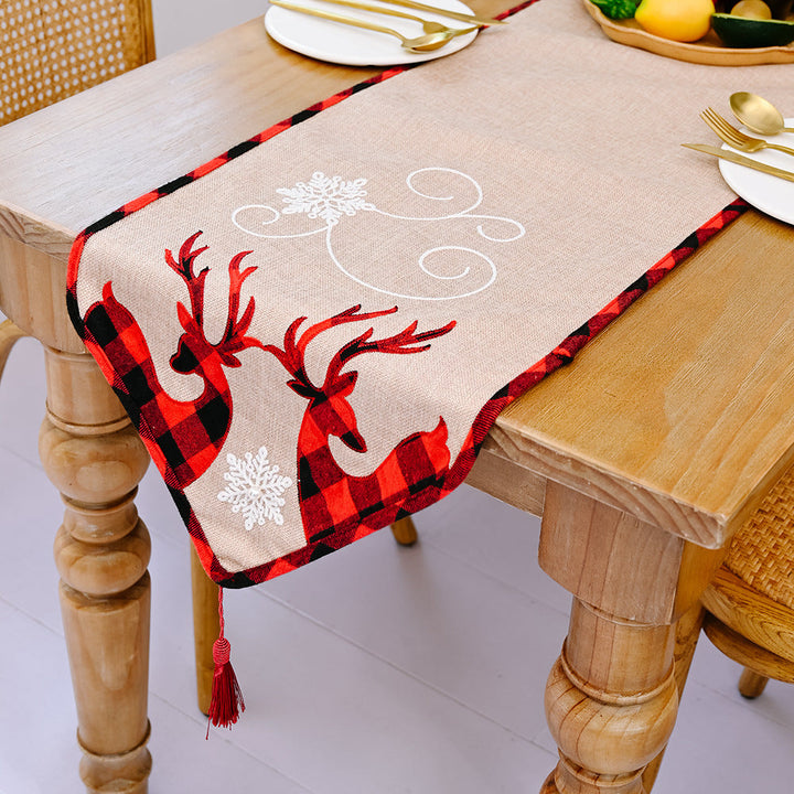 Christmas Table Runner With Festive Snowflake Design