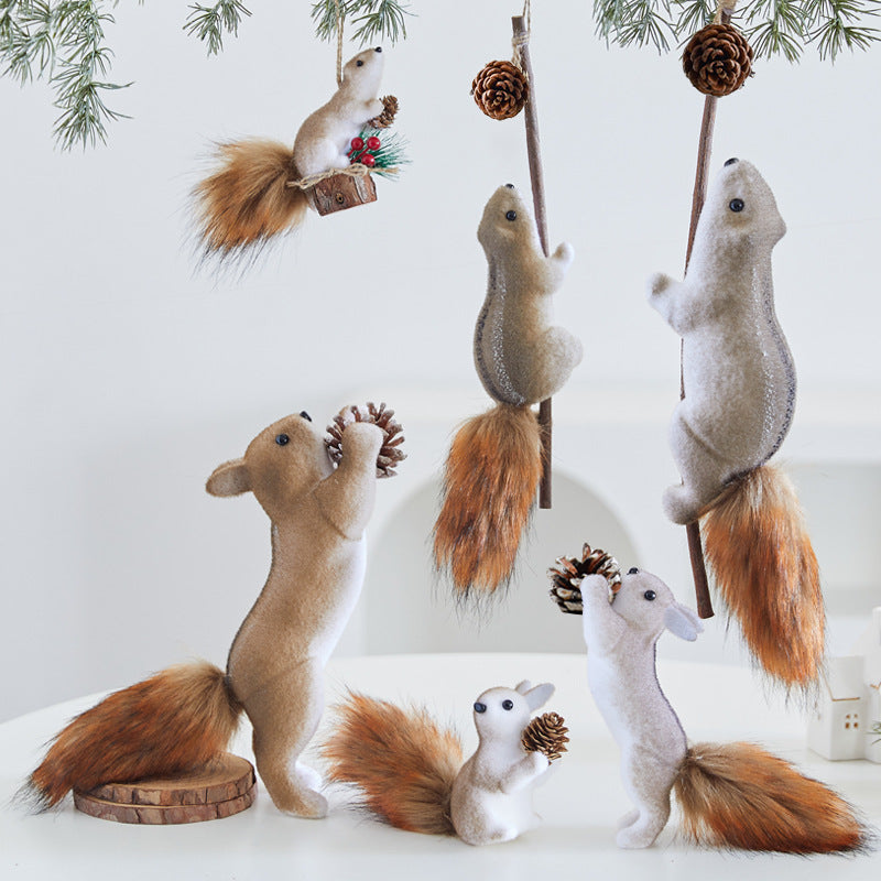 Christmas Squirrel Ornaments for Woodland Tree Character