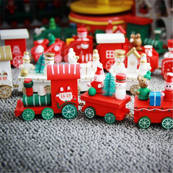 Wooden Christmas Train Decor for Cheerful Festive Displays