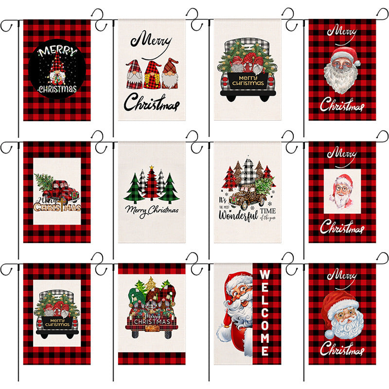 Double-Sided Christmas Garden Flag with Santa Design