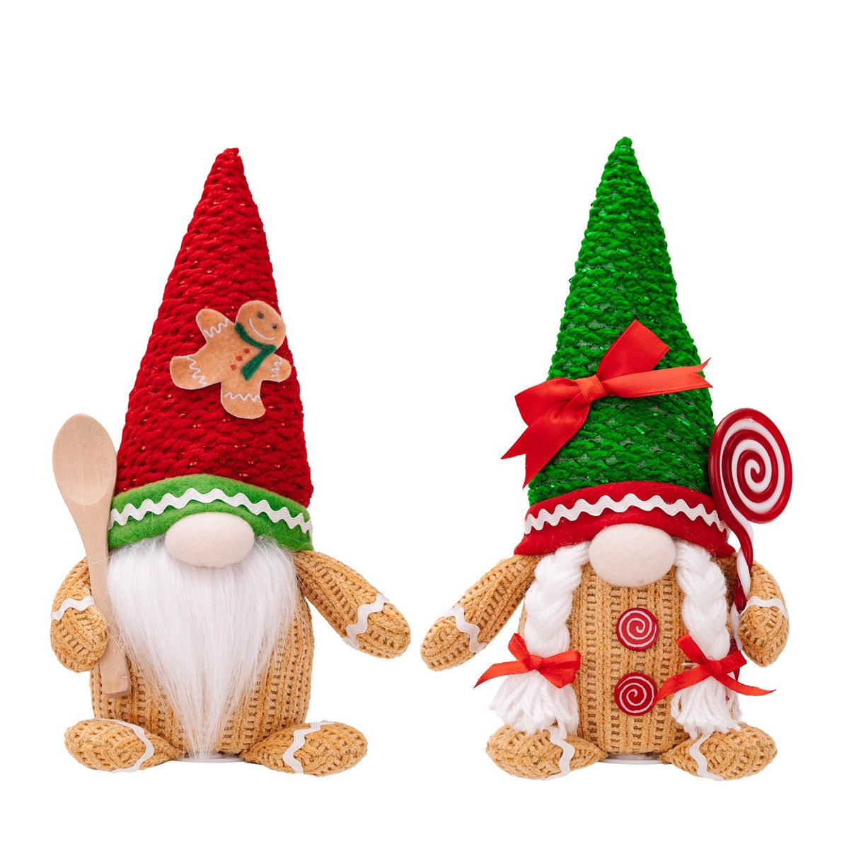 Christmas Gnome Figurines with Warm Glowing Lights