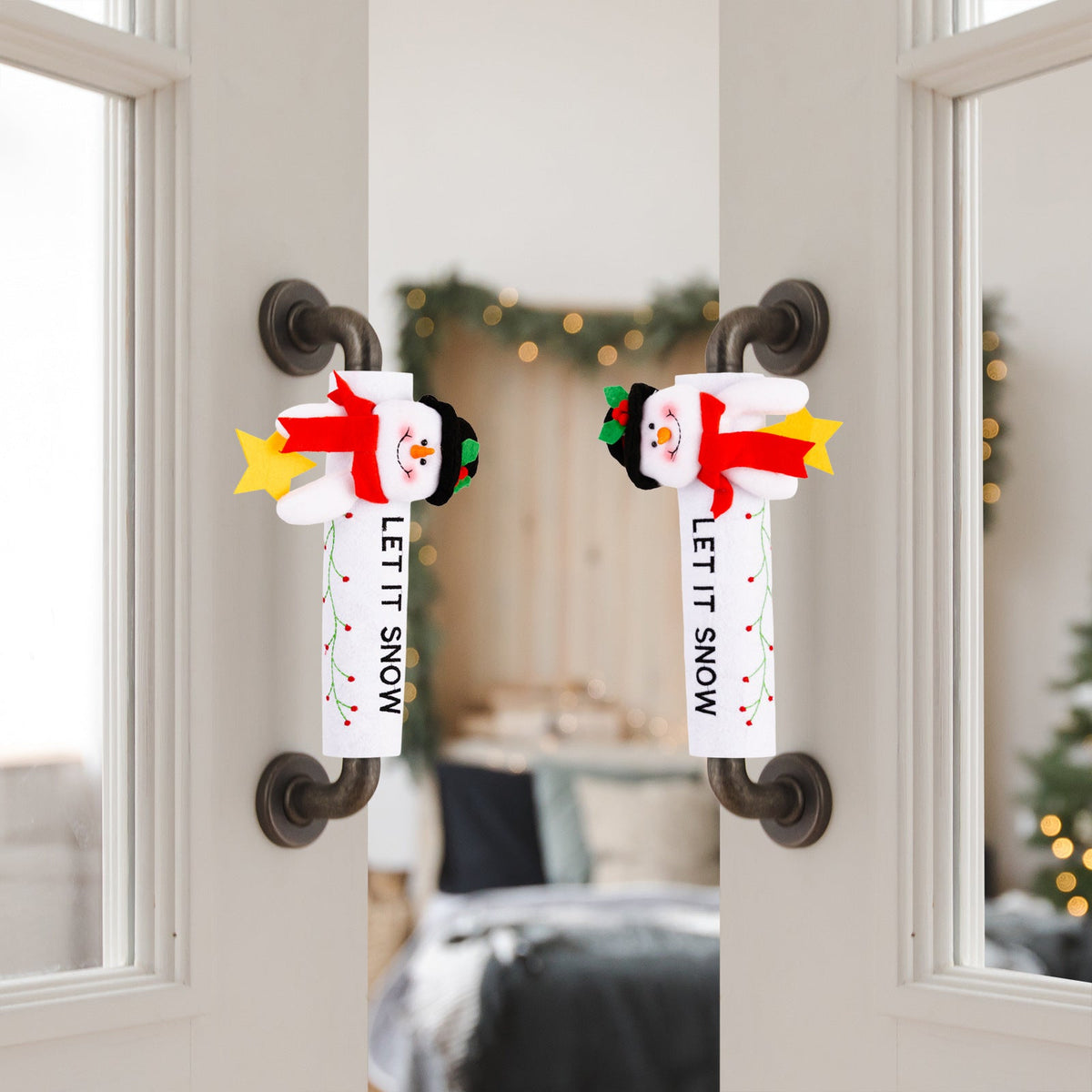 Christmas Handle Covers for Festive Kitchen Decor