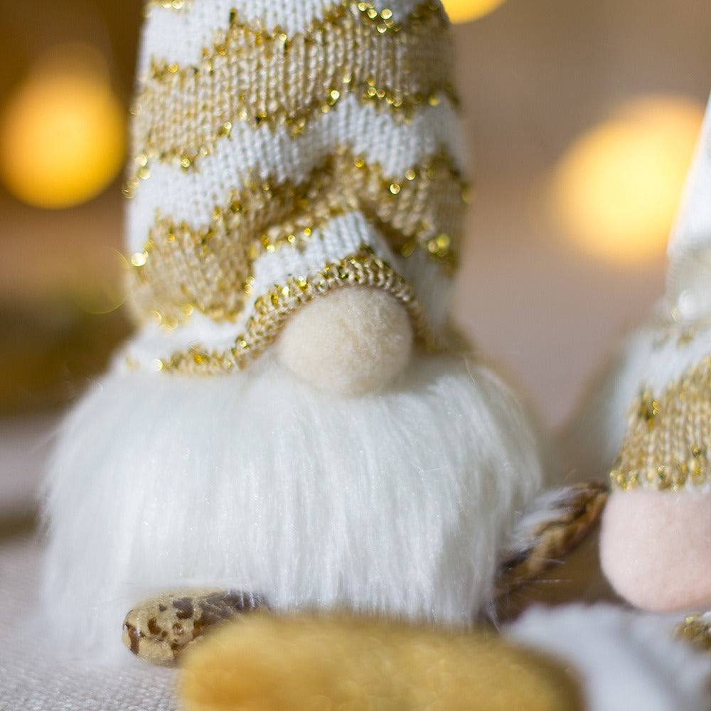 Gold Christmas Gnome Decoration for Elegant Mantels