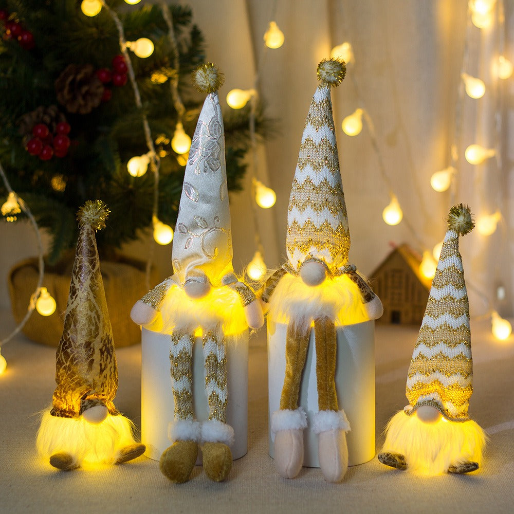 Gold Christmas Gnome Decoration for Elegant Mantels