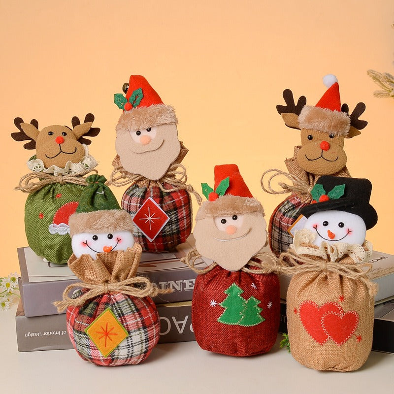 Burlap Christmas Gift Bags for Festive Candy Giving