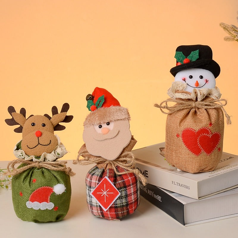 Burlap Christmas Gift Bags for Festive Candy Giving
