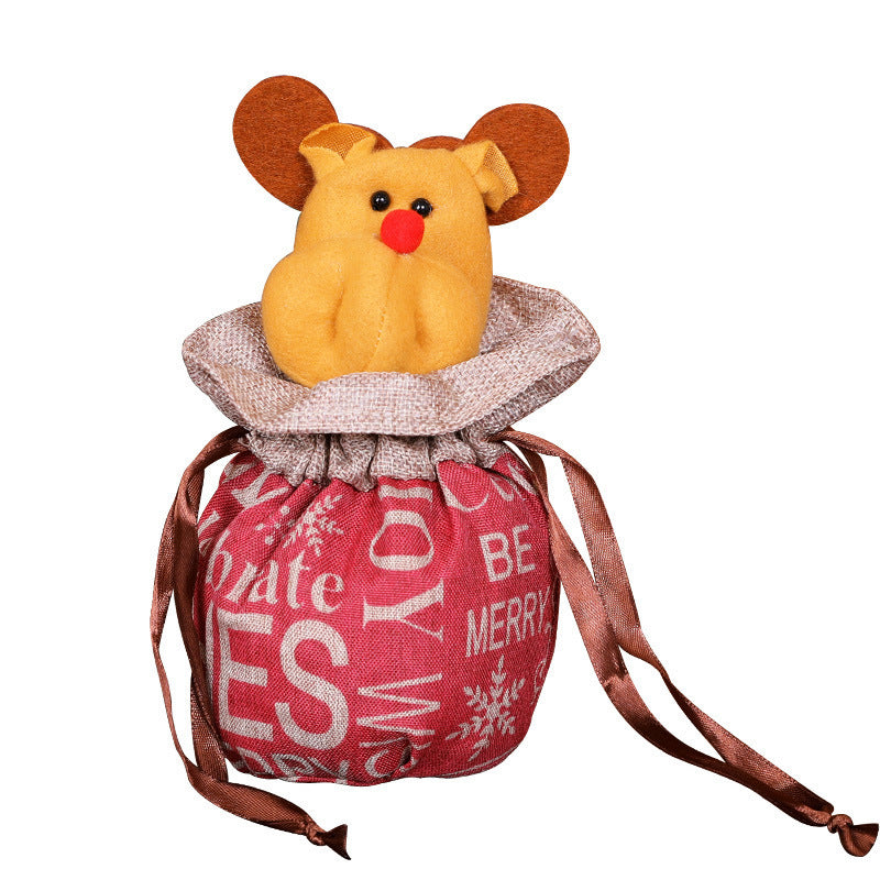 Christmas Gift Bags With Plush Snowman & Santa Decor