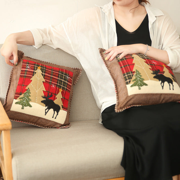 Christmas Plaid Pillow Cover for Cozy Holiday Decor