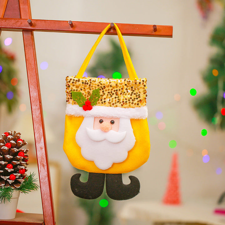 Santa Gift Bag, Glitter Christmas Tree And Home Decor