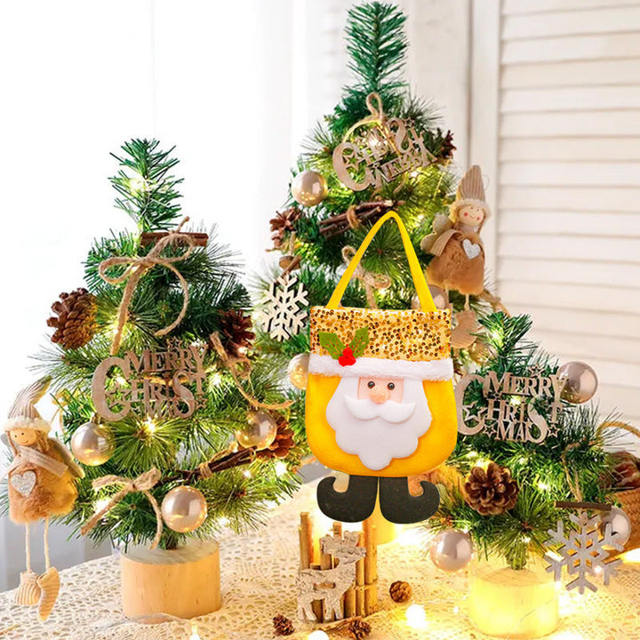 Santa Gift Bag, Glitter Christmas Tree And Home Decor