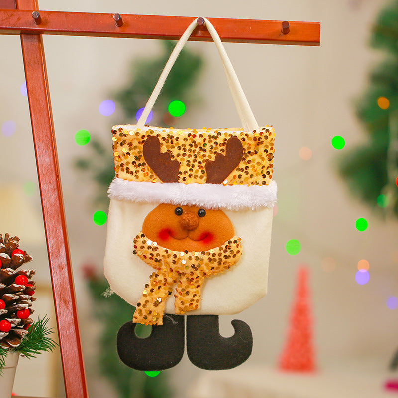 Santa Gift Bag, Glitter Christmas Tree And Home Decor