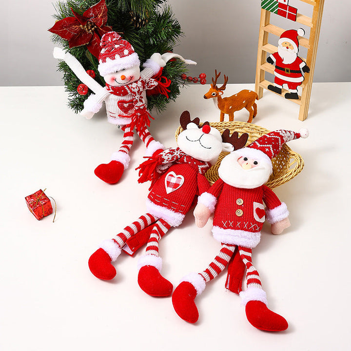 Knitted Santa Curtain Pendants – Set of 3 Christmas Decor