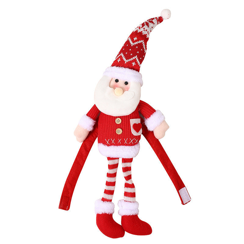 Knitted Santa Curtain Pendants – Set of 3 Christmas Decor