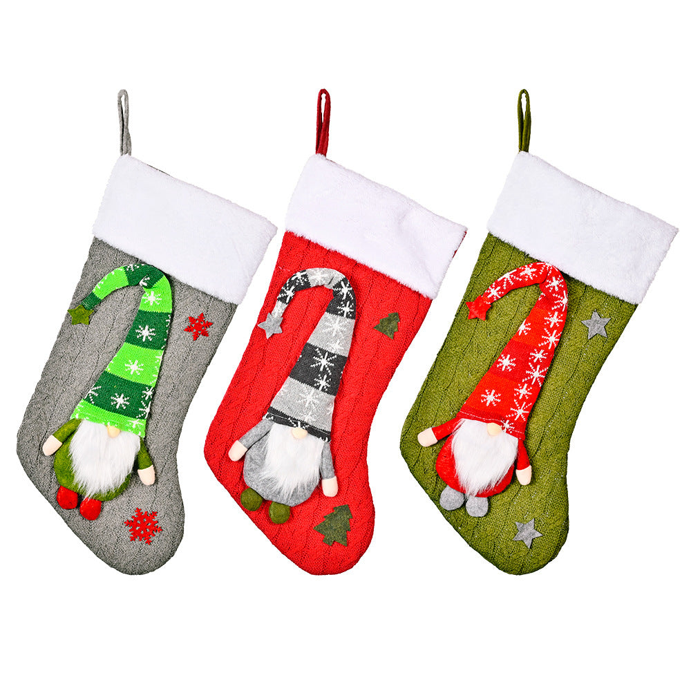Knitted Christmas Stocking Set for Festive Mantels
