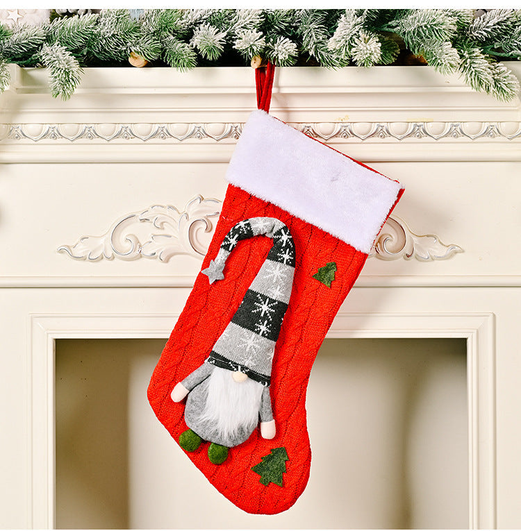 Knitted Christmas Stocking Set for Festive Mantels