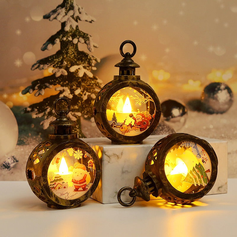 Christmas LED Lantern for Cozy Holiday Window Glow