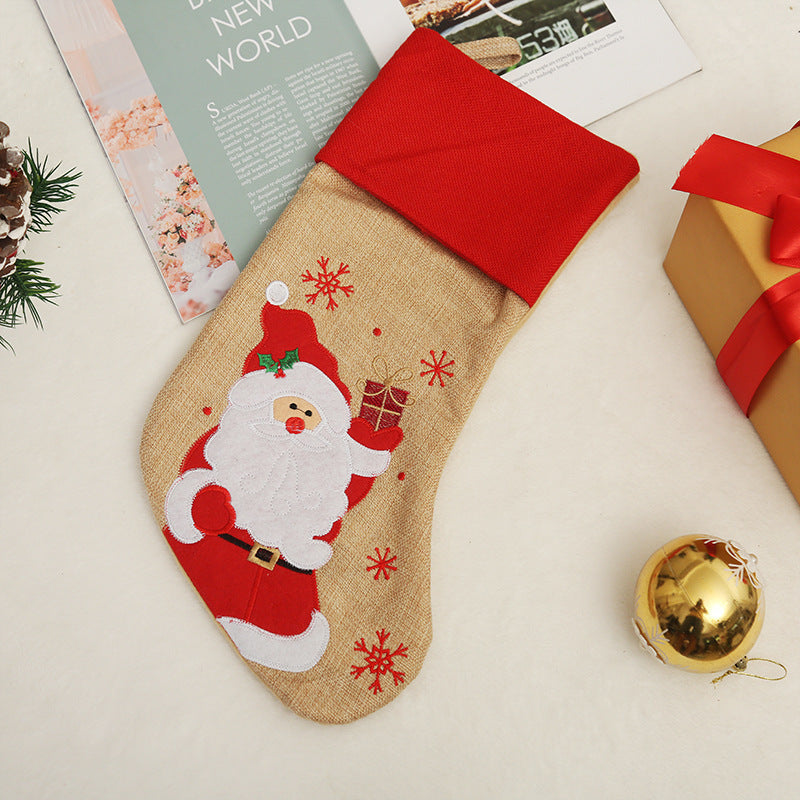 Linen Christmas Stocking for Cozy Holiday Gift Giving