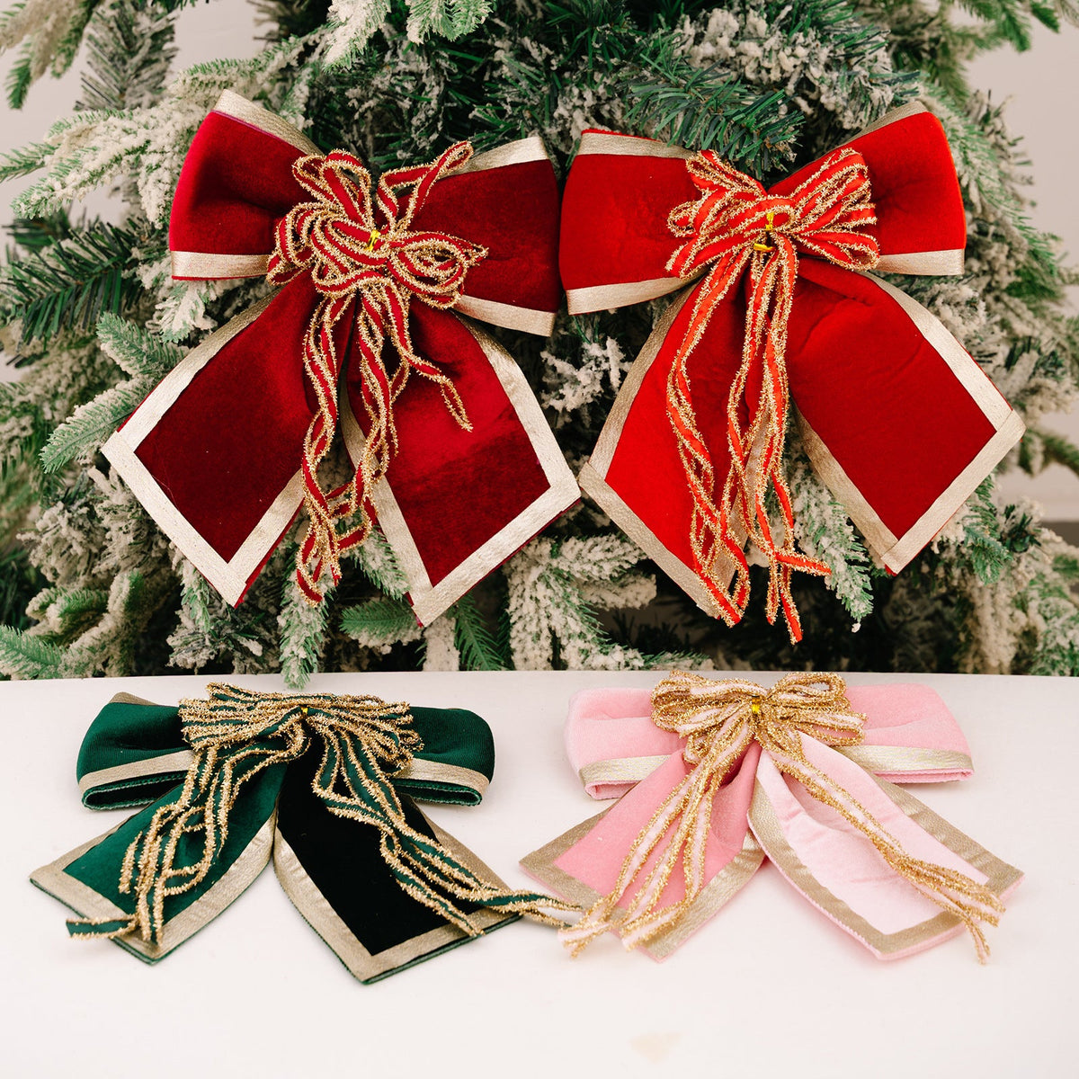 Velvet Christmas Bow for Elegant Holiday Tree Displays