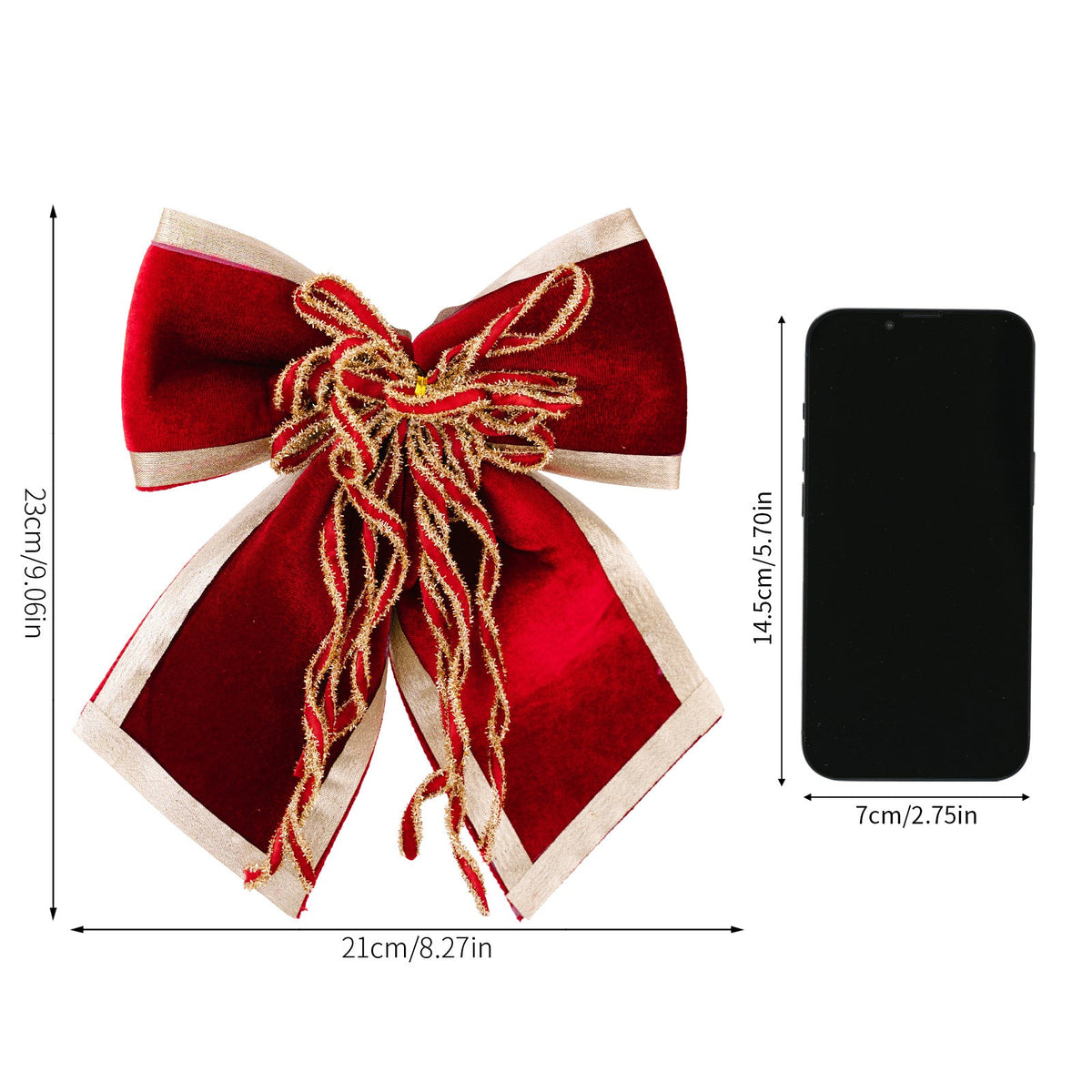 Velvet Christmas Bow for Elegant Holiday Tree Displays