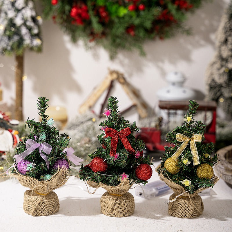 Mini Christmas Tree With Colorful Lights and Decor