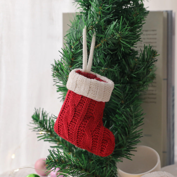 Mini Knitted Christmas Stockings for Festive Tables