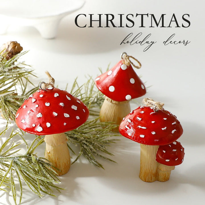 Christmas Mushroom Ornaments for Woodland Tree Charm Decor