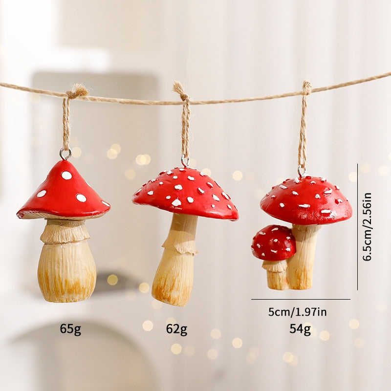 Christmas Mushroom Ornaments for Woodland Tree Charm Decor