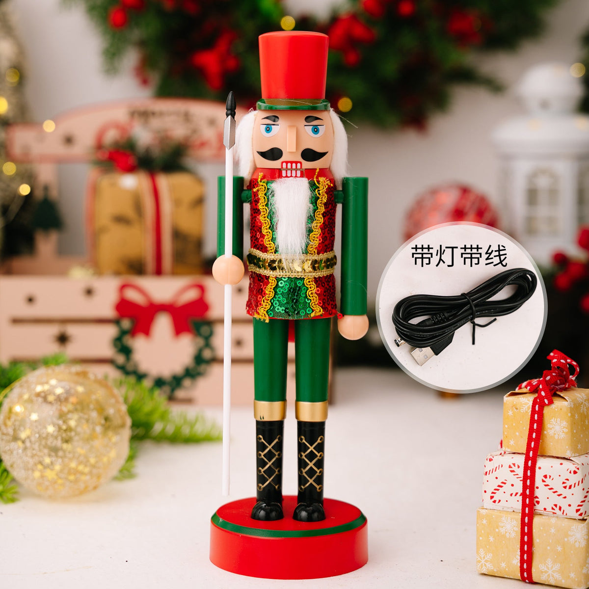 Light-Up Nutcracker Soldier Christmas Decoration Figure