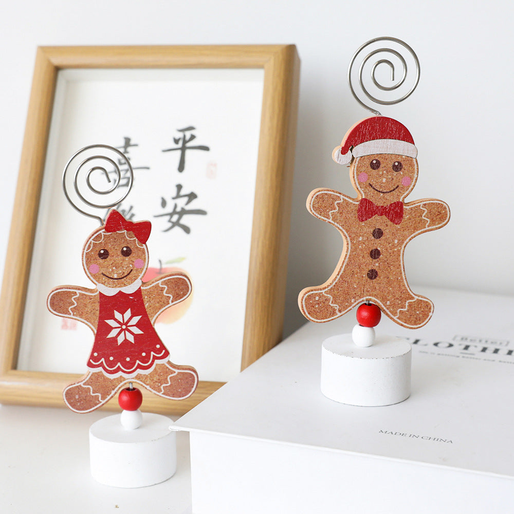 Gingerbread Elf — Festive Desk Card Holder Decoration