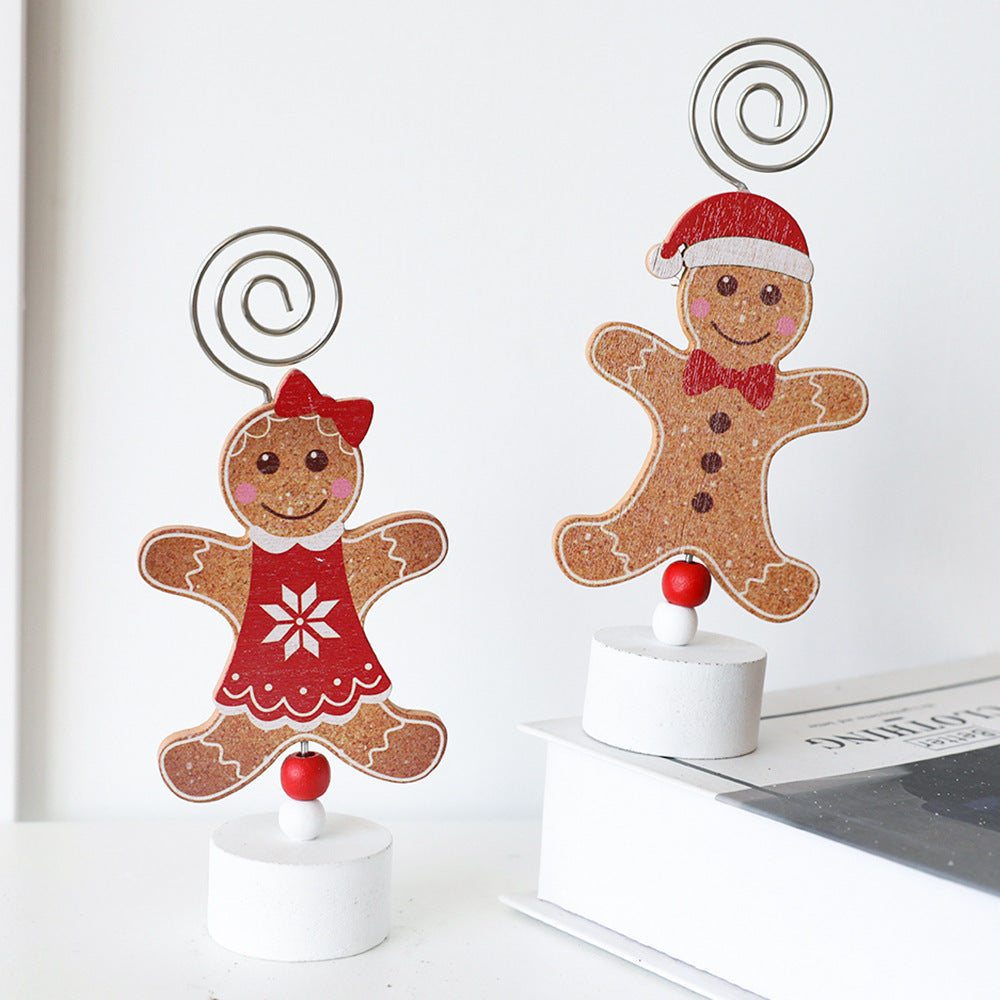 Gingerbread Elf — Festive Desk Card Holder Decoration