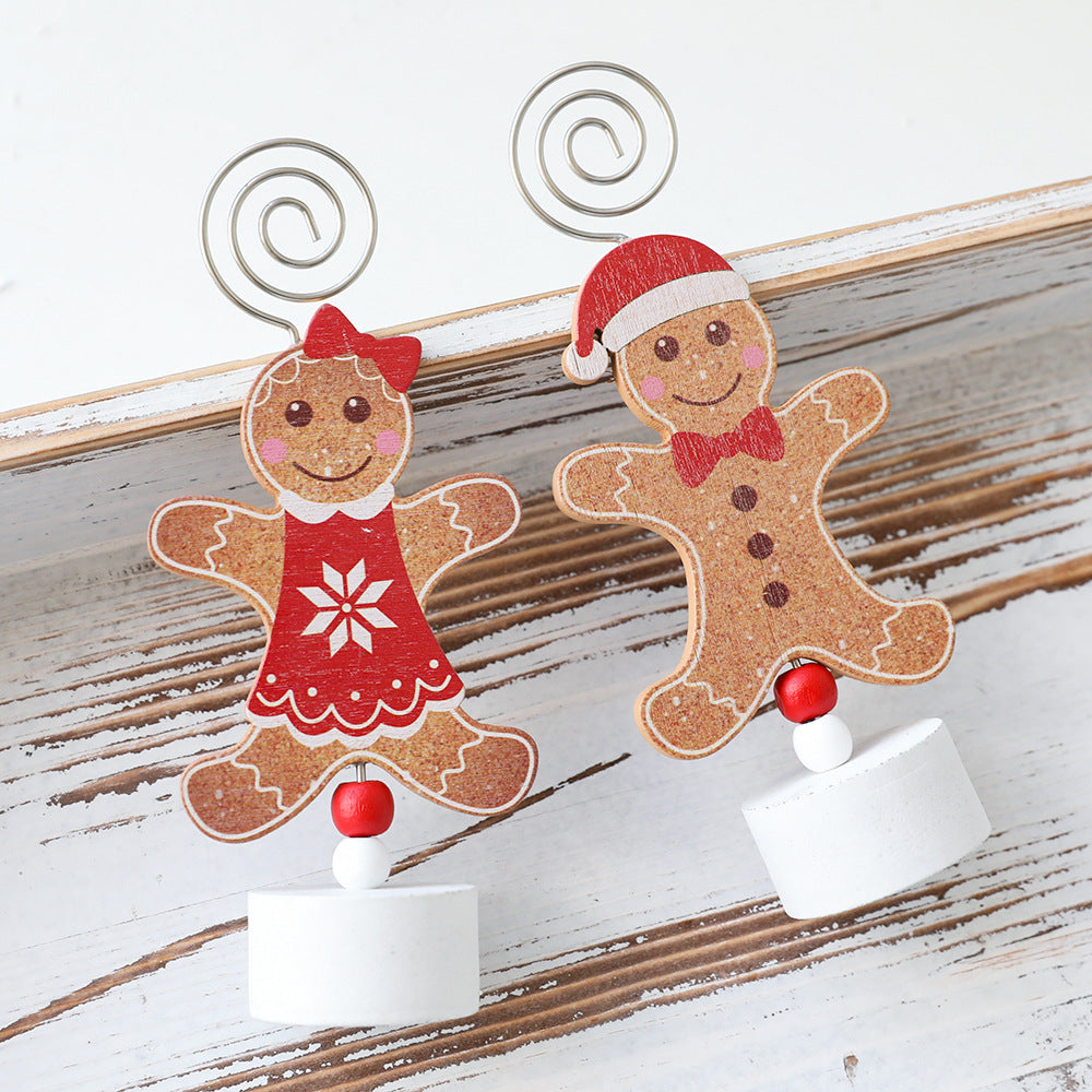 Gingerbread Elf — Festive Desk Card Holder Decoration